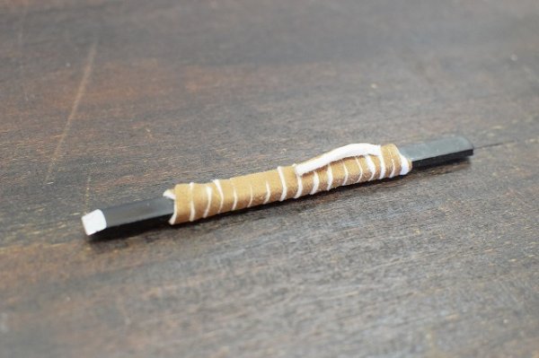 画像4: 印刀　角型両刃6mm　皮巻　濃州兼松 (4)