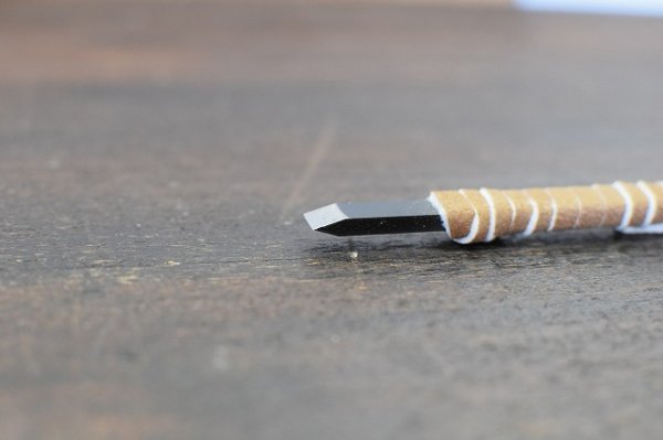 画像3: 印刀　角型両刃6mm　皮巻　濃州兼松 (3)