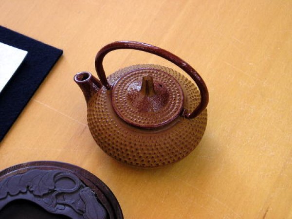 画像1: 水差　南部鉄瓶　茶 (1)